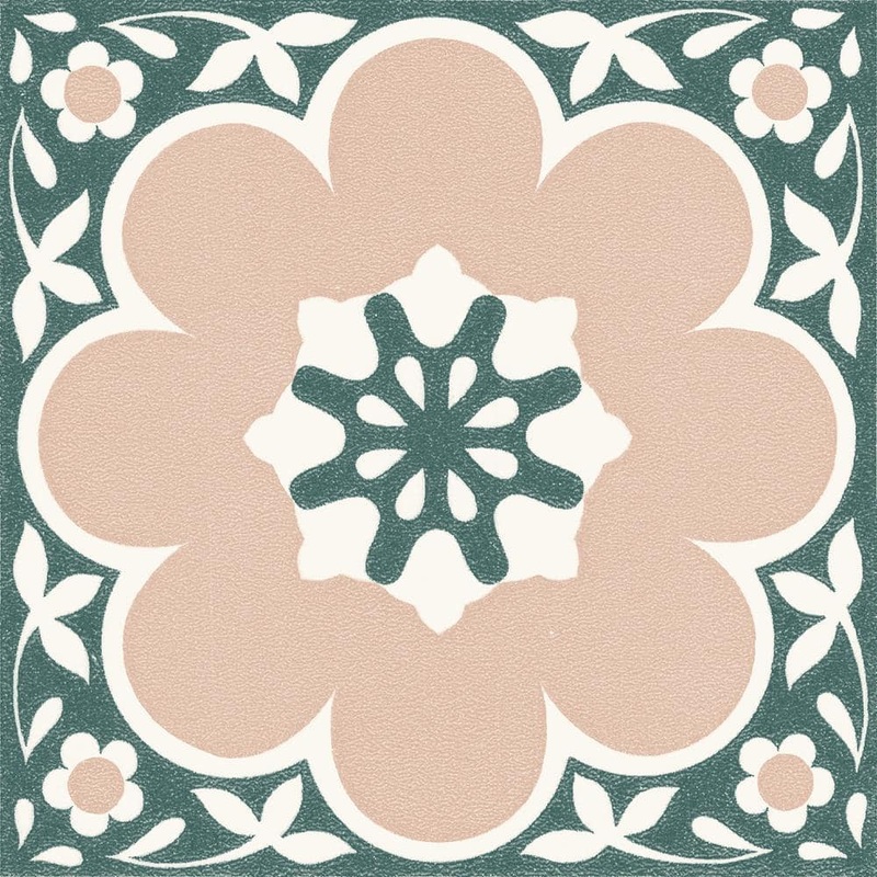 FloorPops Daphne 12 in. W x 12 in. L Pink Peel & Stick Vinyl Tile Flooring (20 sq. ft./case) TFP4663