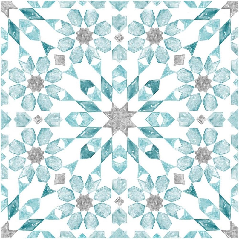 FloorPops Radiance 12 in. W x 12 in. L Blue Peel & Stick Vinyl Tile Flooring (20 sq. ft./case) TFP2949