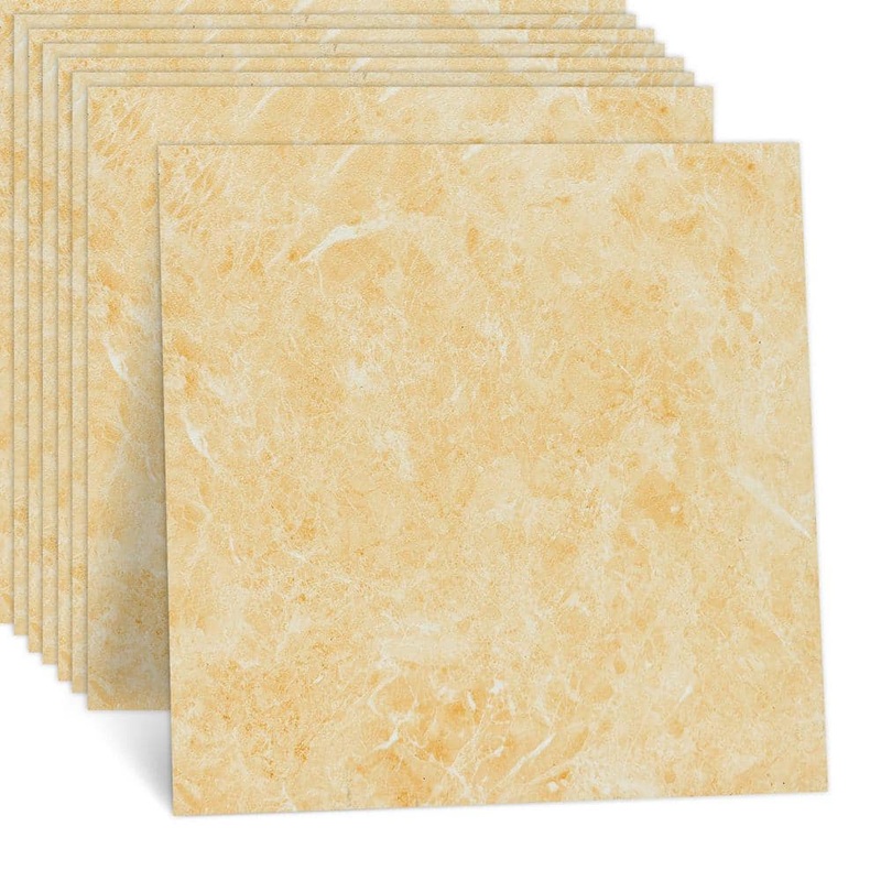 Jeedeson 24 Tiles 4MIL x 18 in. W. x 18 in. L Peel Stick Water Resistant Luxury Vinyl Tile Flooring Dining Room 54 Sq. Ft./case JDS-BS012-24P