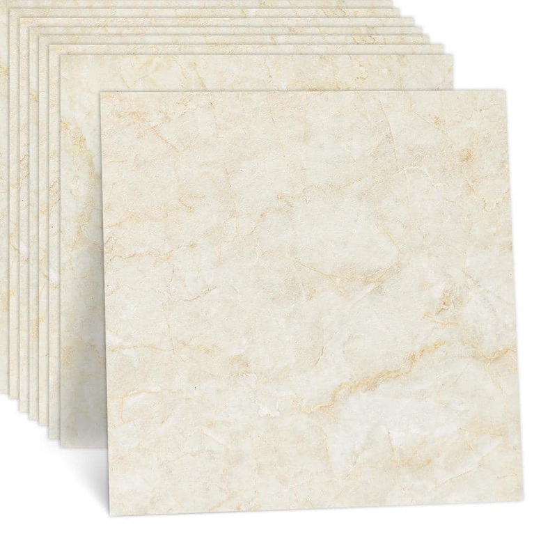 Jeedeson 24 Tiles White Marble 4 MIL x 18