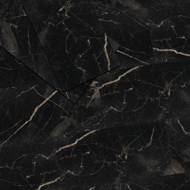Jeedeson 6 MIL x 12 in. W x 24 in. L Peel and Stick Water Resistant Vinyl Tile Flooring, Black Marble (60 sq. ft. /case) JDS-JBS215T-30P