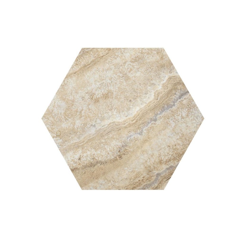 ACHIM Floor Galore 9×10.4 Self Adhesive Hexagon Vinyl Floor Tile – Sandstone Quartz – 20 Tiles/10 sq.ft FGHEX50320
