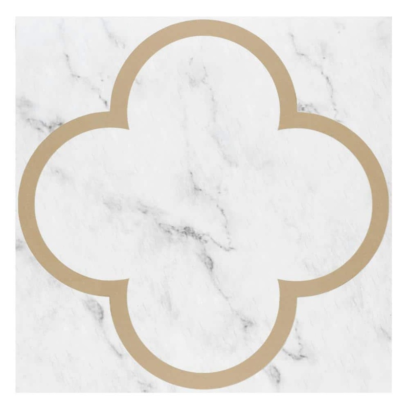 ACHIM Retro 12 in. W x 12 in. L Van Clover Grey/Tan 3 MIL Water Resistant Peel and Stick Vinyl Tile Flooring (20 sq. ft./case) RTFTV61520