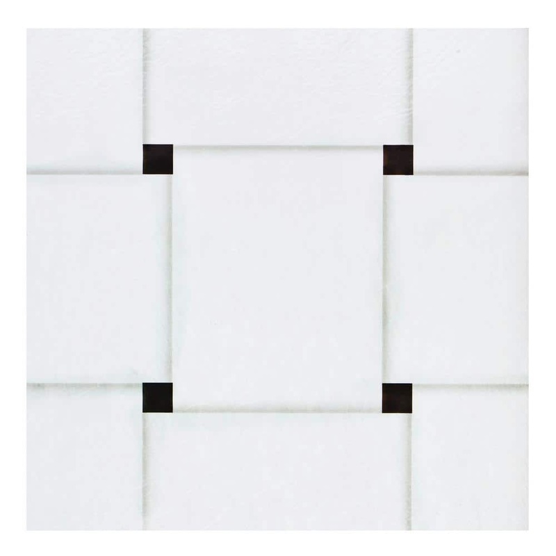 ACHIM Retro 12 in. W x 12 in. L Woven Marble White/Black Peel and Stick Vinyl Tile Flooring (20 sq. ft./case) RTFTV62320