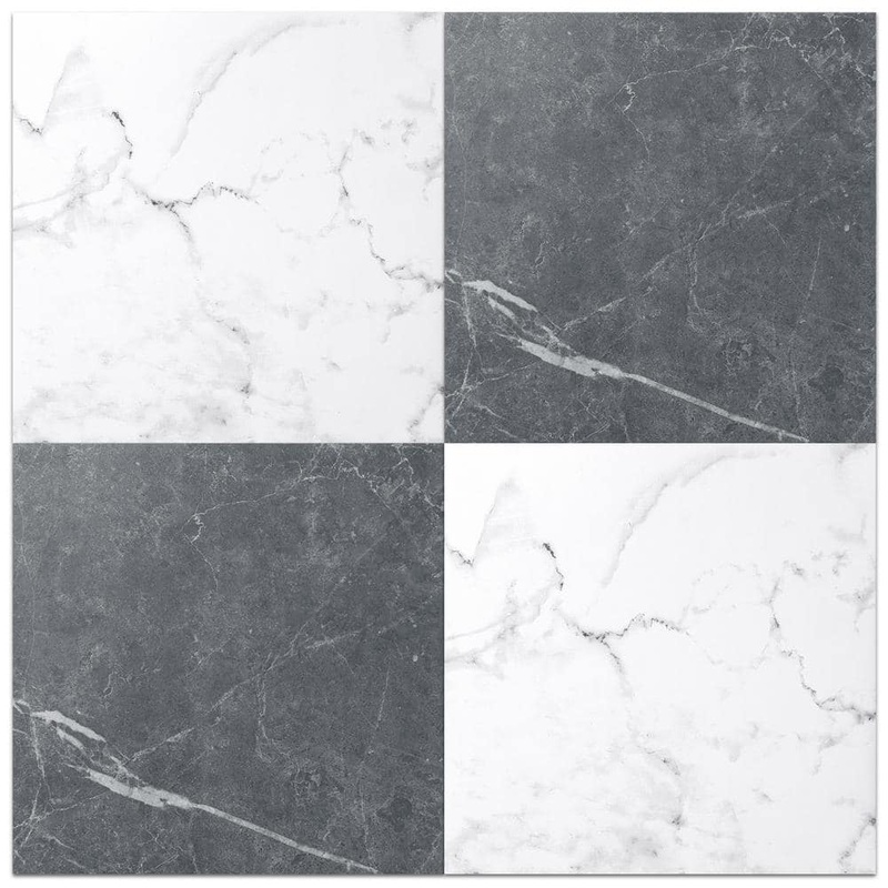 Art3d Black and White Marble 12MIL 12