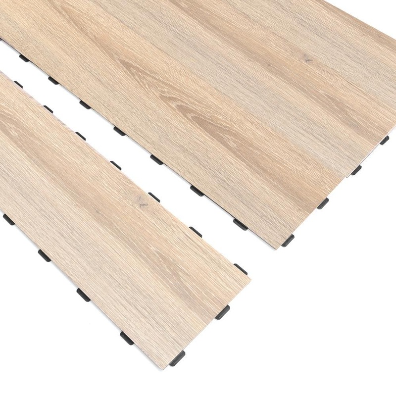 Art3d Light Yellow 5 MIL 36 in. L x 6 in. W Waterproof Click Lock Luxury Vinyl Flooring Tile(27 sq. ft./Box ) A43hd405