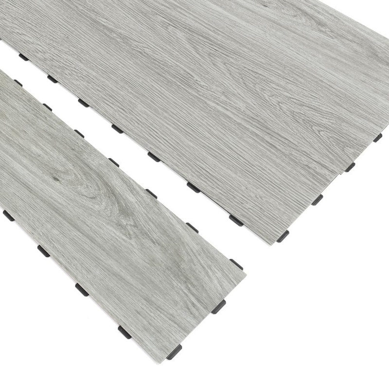 Art3d Wood Look Gray 5 MIL 36 in. L x 6 in. W Waterproof Click Lock Luxury Vinyl Flooring Tile(27 sq. ft./Box ) A43hd403