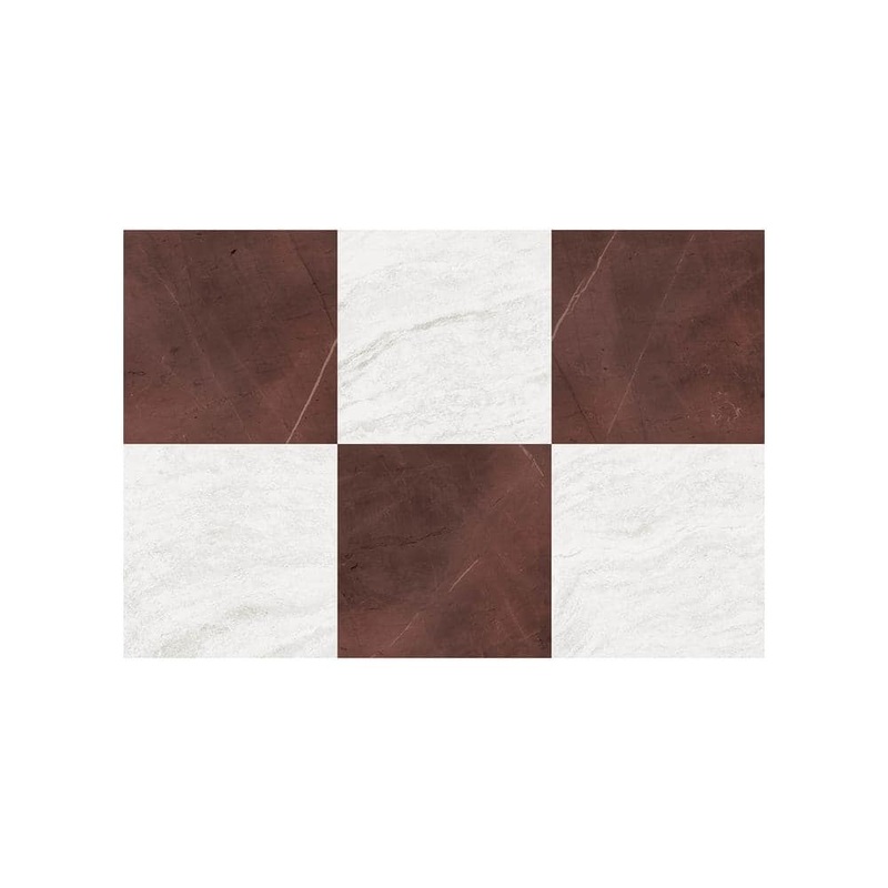 CHRIS LOVES JULIA Bonneville Red 48 in. Width Water Resistance Peel and Stick Floor Tiles 3 mil Set of 20 (1.524 mm Thick, 20 sq. ft.) TFP6333