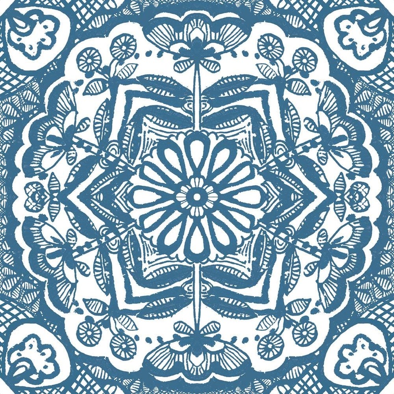 FloorPops 12 in. W x 12 in. L Blue Erina Peel & Stick Vinyl Floor Tiles (20-Tile, 20 sq. ft.) TFP4945