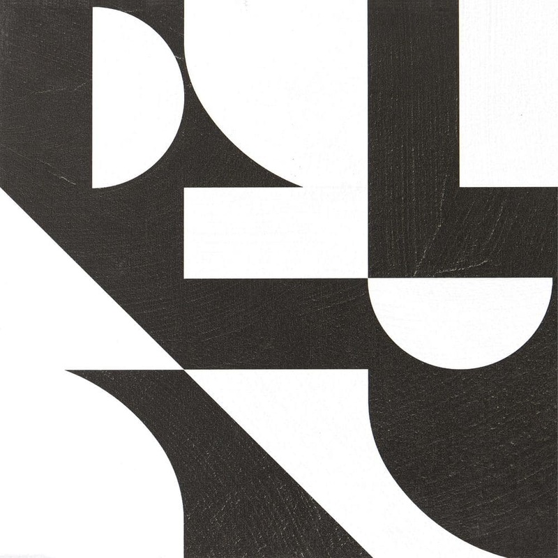 FloorPops 12 in. x 12 in. Black and White Gia Metric Water Resistant 3MIL Peel Stick Vinyl Floor Vinyl Tiles (20-tile, 20 sq. ft.) TFP6334