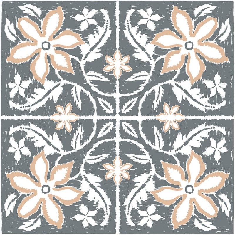 FloorPops Blue 3 MIL x 12 in. W Water Resistant Lillium Peel and Stick Floor Virgin Vinyl Tiles Set of 20 ( 20 sq. ft. ) TFP6302