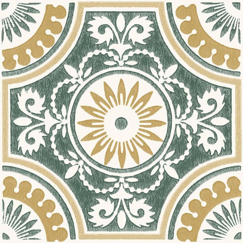 FloorPops Ezra 12 in. W x 12 in. L Green Peel & Stick Vinyl Tile Flooring (20 sq. ft./case) TFP4665