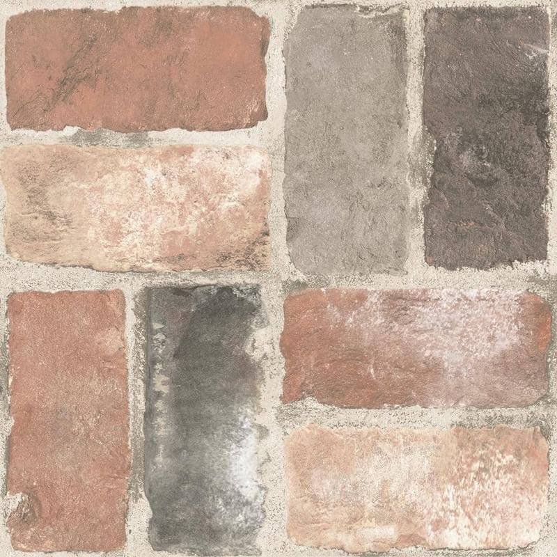 FloorPops Harvard Brick 12 in. W x 12 in. L Red Peel & Stick Vinyl Tile Flooring (20 sq. ft./case) TFP3293
