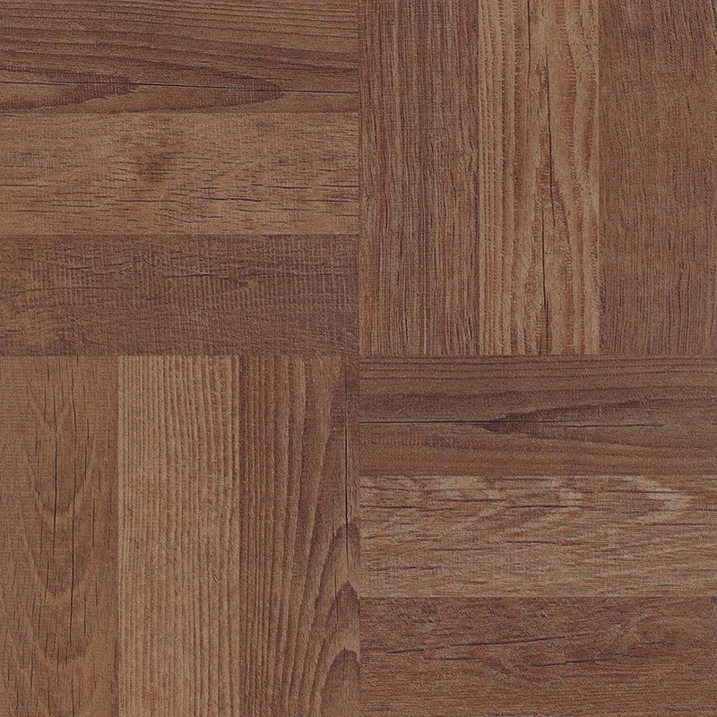 FloorPops Parquet 12 in. W x 12 in. L Brown Peel & Stick Vinyl Tile Flooring (20 sq. ft./case) TFP3324