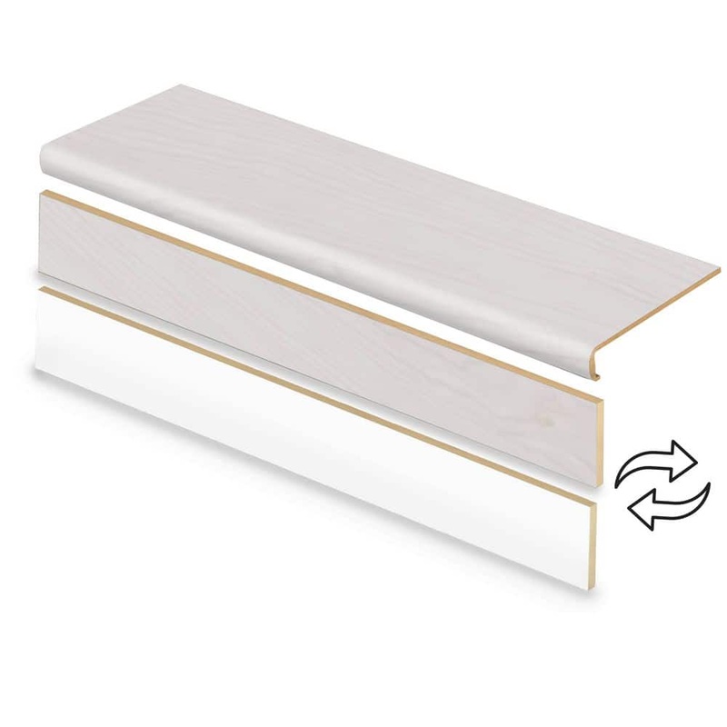 Cap A Tread Driftwood Beach 47 in. L x 12.15 in. W x 2.28 in. T Vinyl Overlay Stair Tread and Reversible Riser Kit 01CA78097