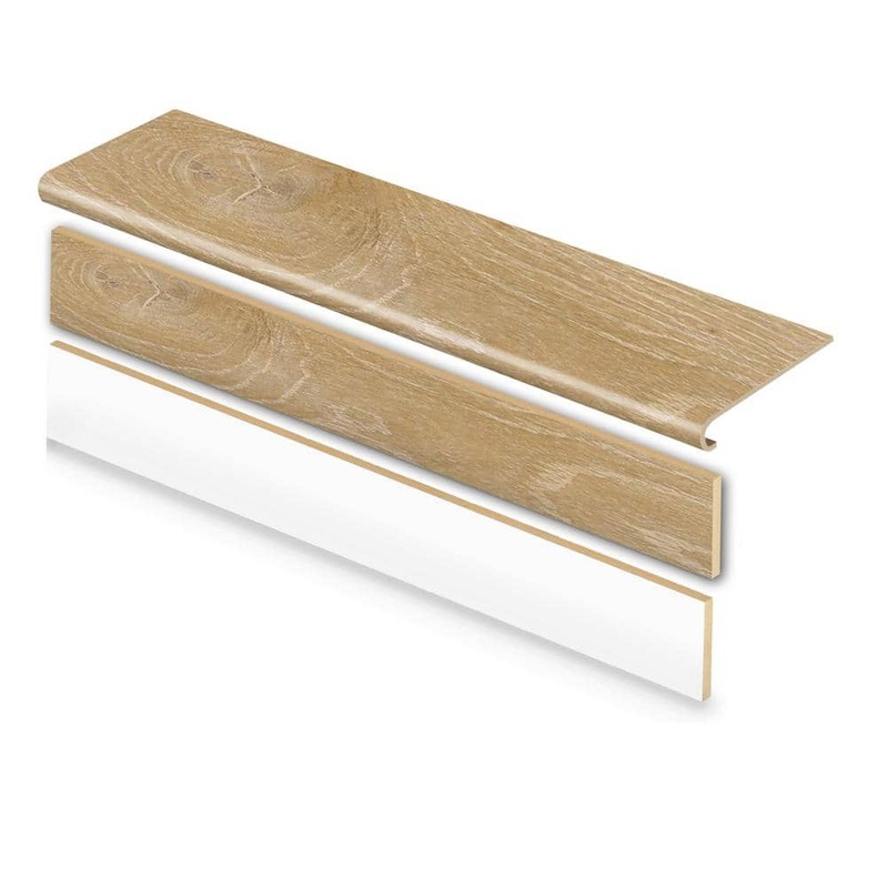 Cap A Tread Dusk Cherry 47 in. L x 12.15 in. W x 42.92 mm T Vinyl Overlay Stair Tread and Reversible Riser Kit 01C073920