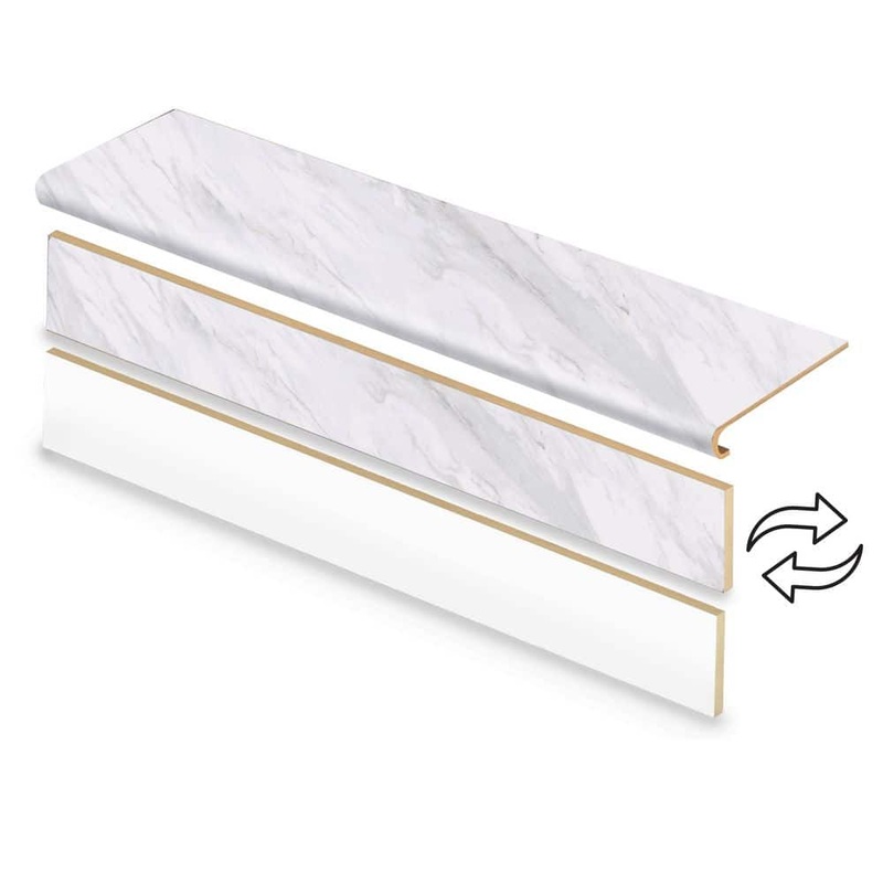 Cap A Tread Emerald Bay Marble/Mountain Brook Marble 47in.Lx12.15in.Wx42.92mmT Vinyl Overlay Stair Tread and Reversible Riser Kit 01C077646