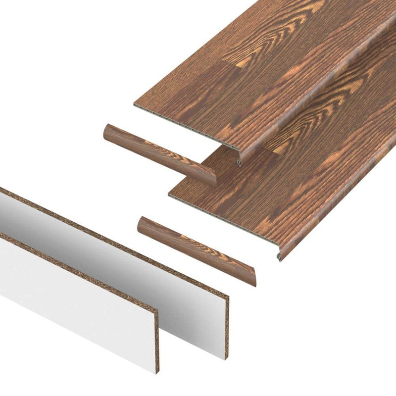 PERFORMANCE ACCESSORIES Burnt Anndel 43.18 mm. T x 48 in. L x 12.2 in. W Stair Tread, Riser & Return Kit (Set of 2) VTDKH-PR013