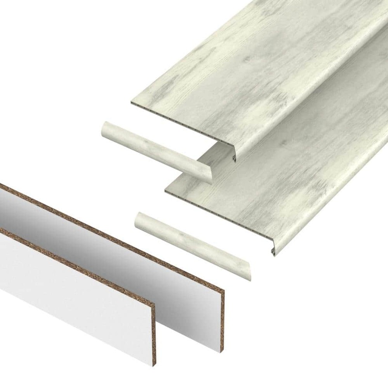 PERFORMANCE ACCESSORIES Chiffon Lace 43.18 mm. T x 48 in. L x 12.2 in. W Stair Tread, Riser & Return Kit (Set of 2) VTDKH-PR016