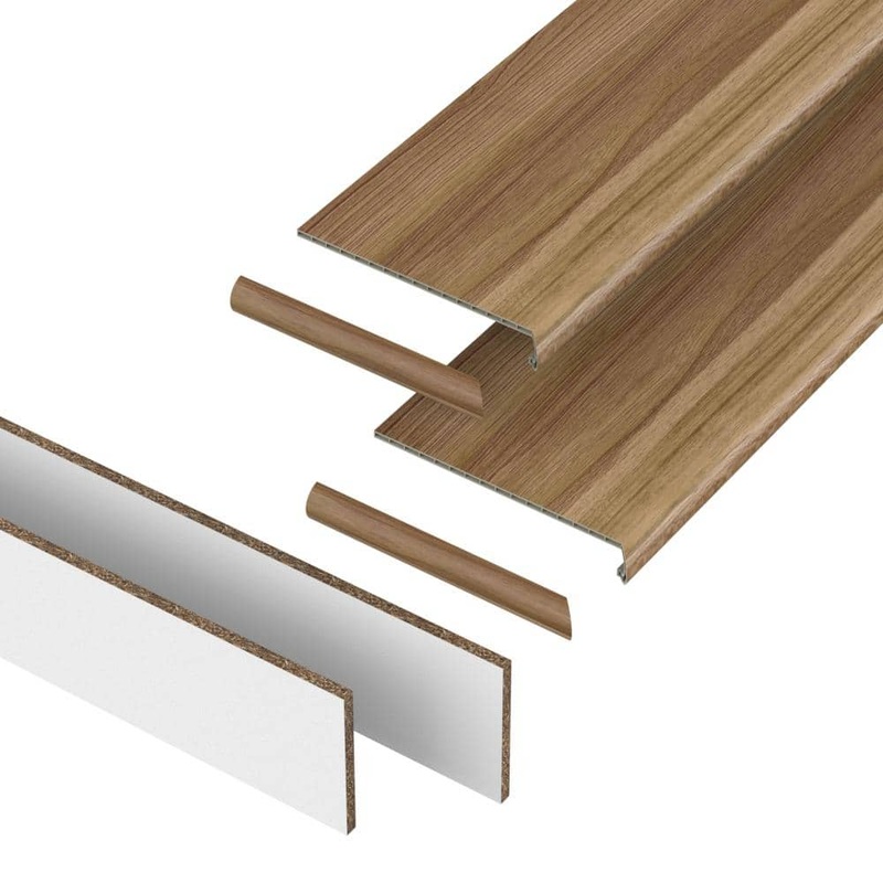 PERFORMANCE ACCESSORIES Clermont 43.18 mm. T x 48 in. L x 12.2 in. W Stair Tread, Riser & Return Kit (Set of 2) VTDKH-PR021