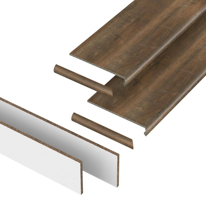 PERFORMANCE ACCESSORIES Cocoa Walters 43.18 mm. T x 48 in. L x 12.2 in. W Stair Tread, Riser & Return Kit (Set of 2) VTDKH-PR007