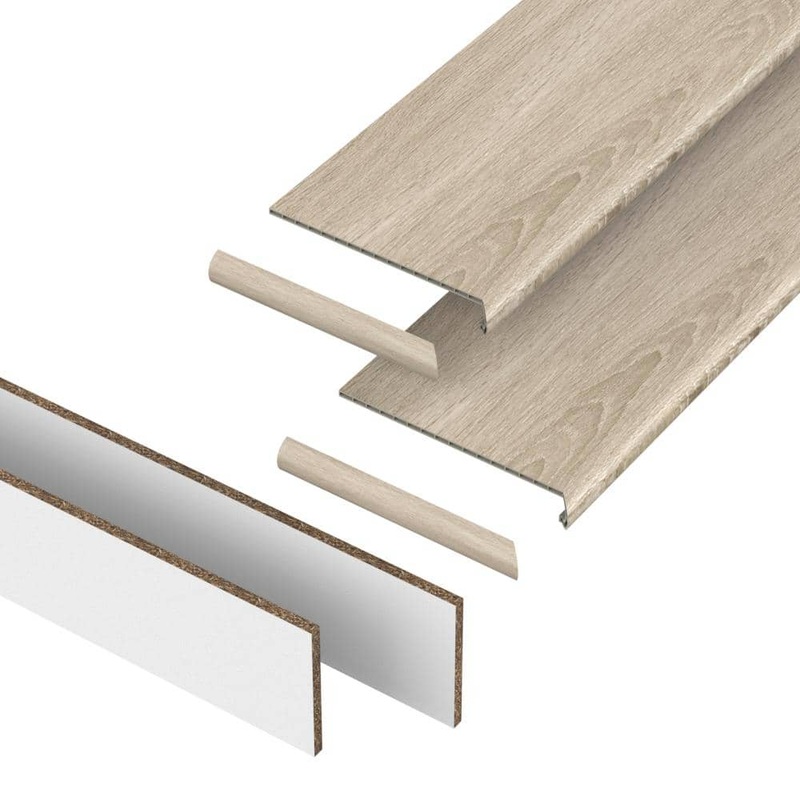 PERFORMANCE ACCESSORIES Desmond 43.18 mm. T x 48 in. L x 12.2 in. W Stair Tread, Riser & Return Kit (Set of 2) VTDKH-PR010