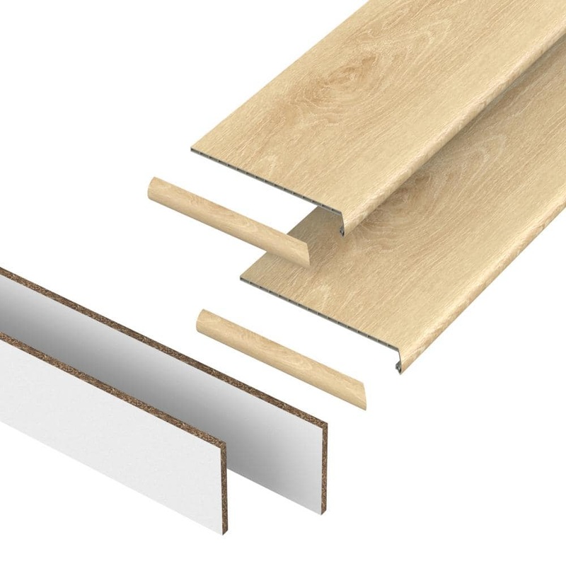 PERFORMANCE ACCESSORIES Dusk Cherry 43.18 mm. T x 48 in. L x 12.2 in. W Stair Tread, Riser & Return Kit (Set of 2) VTDKH-PR015