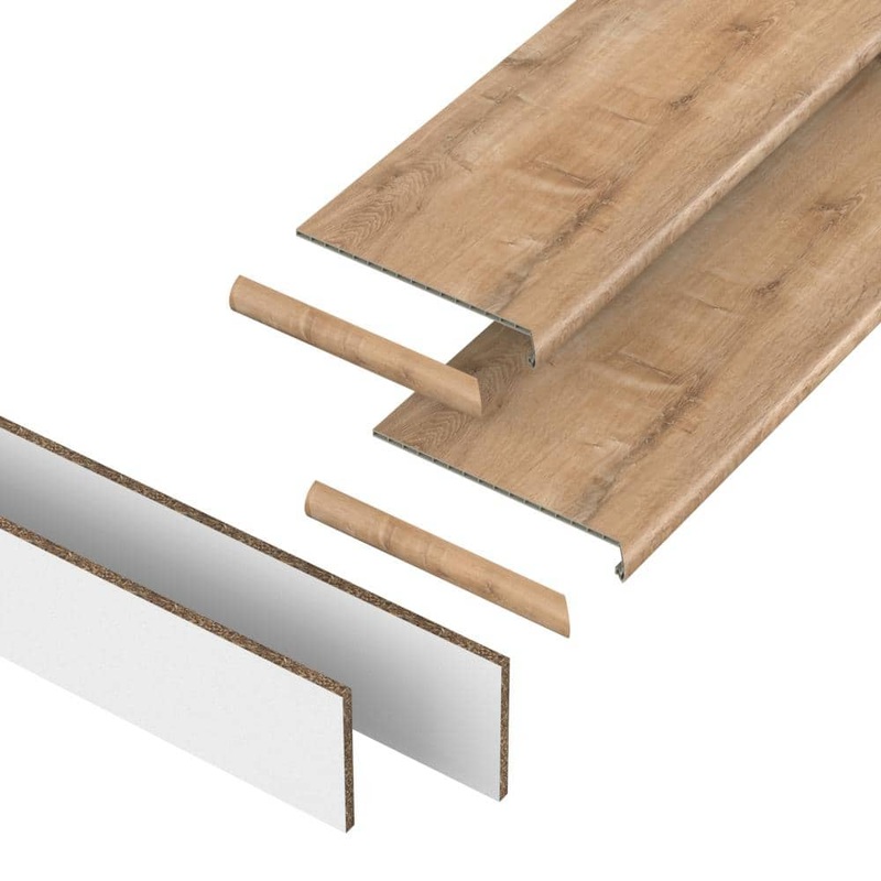 PERFORMANCE ACCESSORIES Fresh 43.18 mm. T x 48 in. L x 12.2 in. W Stair Tread, Riser & Return Kit (Set of 2) VTDKH-PR018