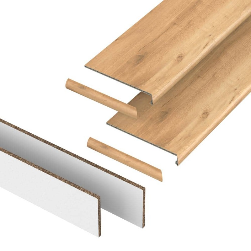 PERFORMANCE ACCESSORIES Glastonbury 43.18 mm. T x 48 in. L x 12.2 in. W Stair Tread, Riser & Return Kit (Set of 2) VTDKH-PR020