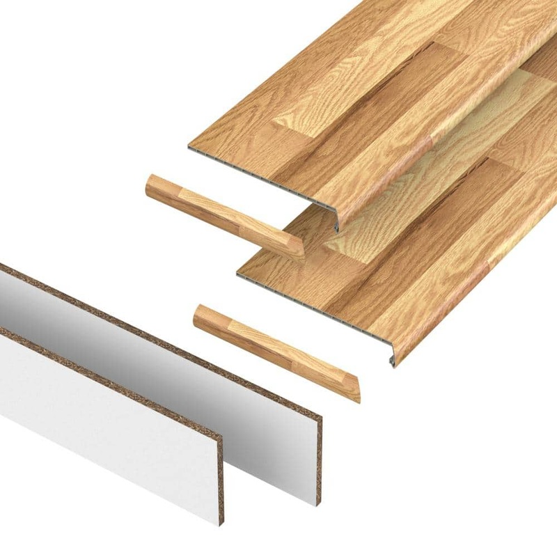 PERFORMANCE ACCESSORIES Haley 43.18 mm. T x 48 in. L x 12.2 in. W Stair Tread, Riser & Return Kit (Set of 2) VTDKH-PR011