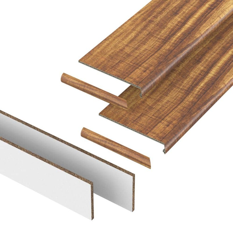 PERFORMANCE ACCESSORIES Hawaiian 43.18 mm. T x 48 in. L x 12.2 in. W Stair Tread, Riser & Return Kit (Set of 2) VTDKH-PR002