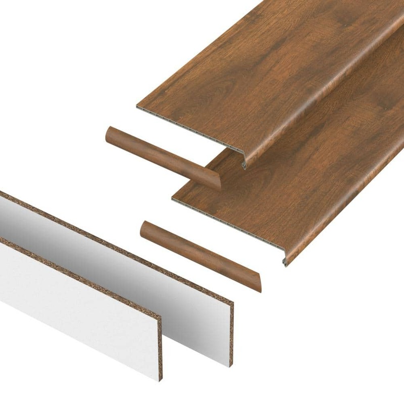 PERFORMANCE ACCESSORIES Hobbs Amber 43.18 mm. T x 48 in. L x 12.2 in. W Stair Tread, Riser & Return Kit (Set of 2) VTDKH-PR009