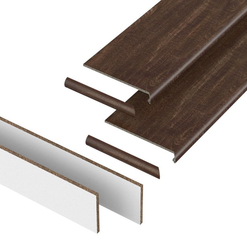 PERFORMANCE ACCESSORIES Java Scraped 43.18 mm. T x 48 in. L x 12.2 in. W Stair Tread, Riser & Return Kit (Set of 2) VTDKH-PR003