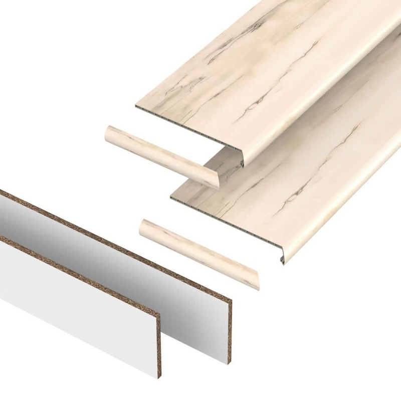 PERFORMANCE ACCESSORIES Navarra 43.18 mm. T x 48 in. L x 12.2 in. W Stair Tread, Riser & Return Kit (Set of 2) VTDKH-PR022