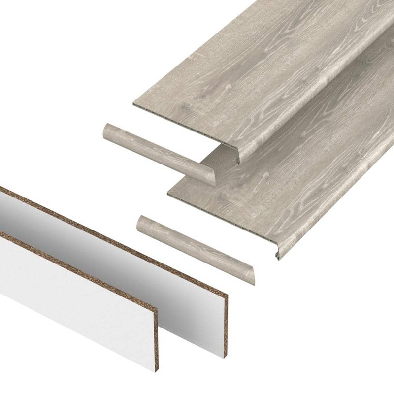 PERFORMANCE ACCESSORIES Sterling 43.18 mm. T x 48 in. L x 12.2 in. W Stair Tread, Riser & Return Kit (Set of 2) VTDKH-PR014