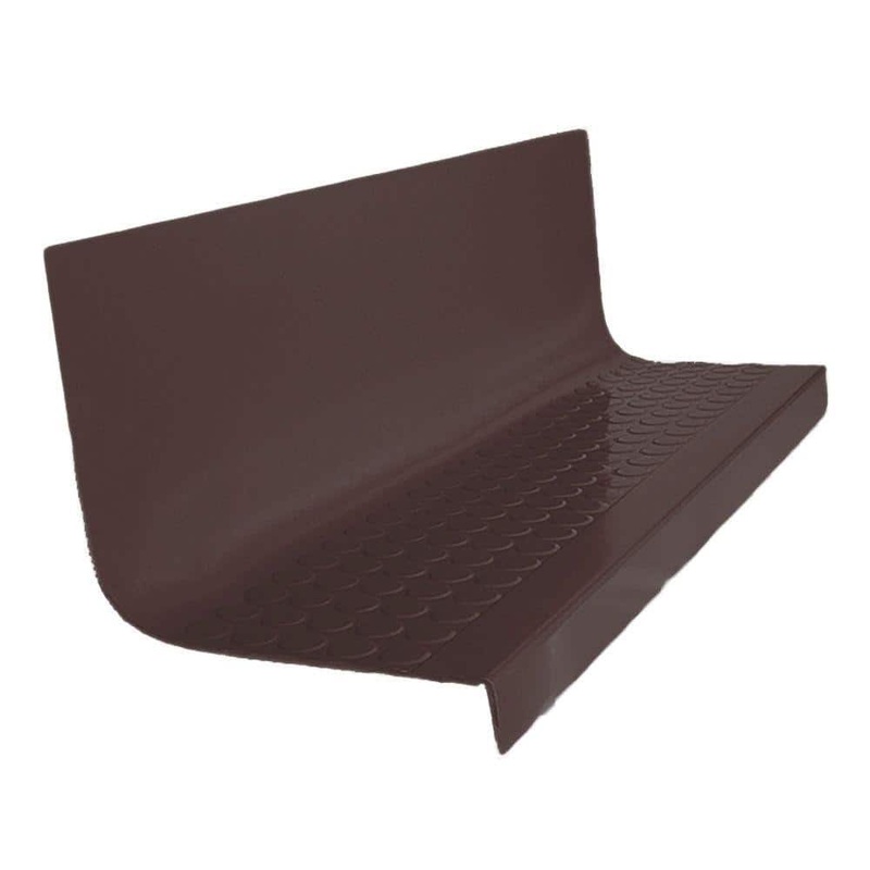 ROPPE Vantage Circular Profile Brown 20.4 in. x 48 in. Rubber Square Nose Stair Tread 48962P110