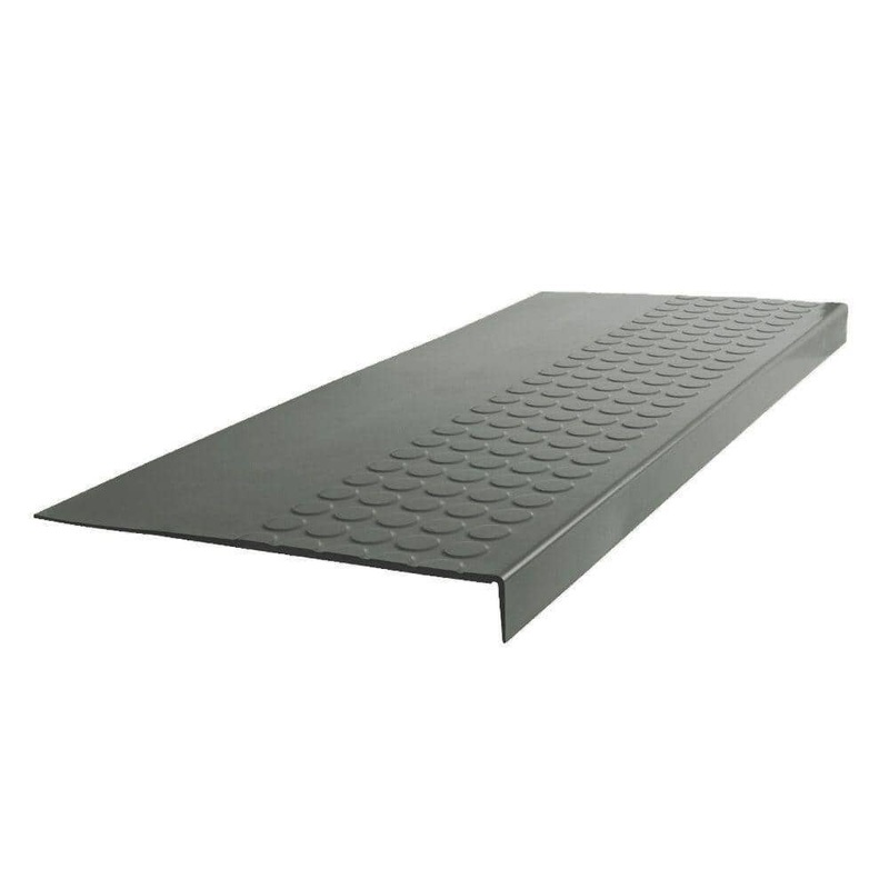 ROPPE Vantage Circular Profile Charcoal 12.06 in. x 48 in. Rubber Square Nose Stair Tread 48983P123