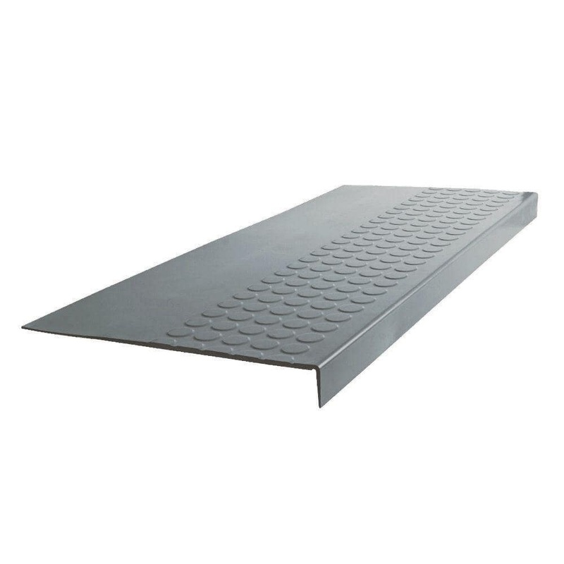 ROPPE Vantage Circular Profile Dark Gray 12.06 in. x 60 in. Rubber Square Nose Stair Tread 60983P150