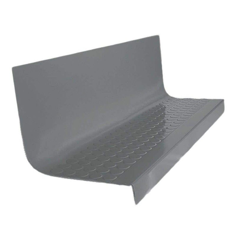 ROPPE Vantage Circular Profile Dark Gray 20.4 in. x 48 in. Rubber Square Nose Stair Tread 48963P150