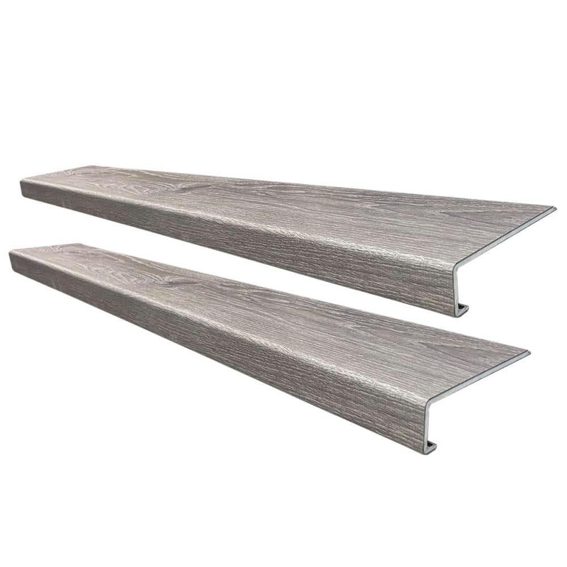 STEPSOLUTION Kacee Canyon Oak Stair Tread Molding Square – Exact Match for Lifeproof Vinyl Floor, 2 Pieces, 46 in. x 7 in. x 8 mm T 1010435367-SST