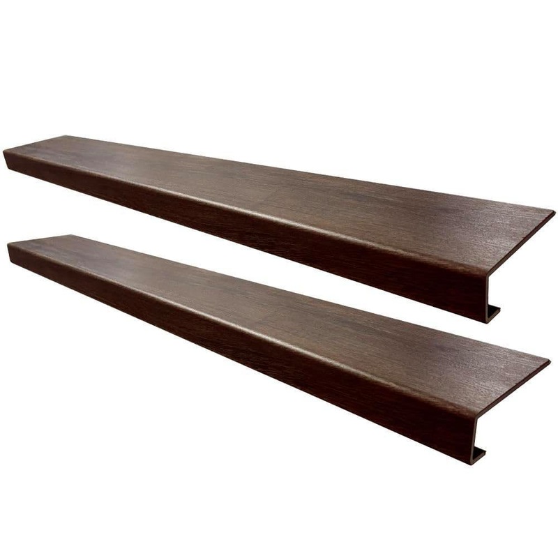 STEPSOLUTION Lipian Hill Hickory Stair Tread Molding Square Exact Match for Lifeproof Vinyl Floor 2-Pieces 46 in. x 7 in. x 6.5 mm T 1009591312-SST