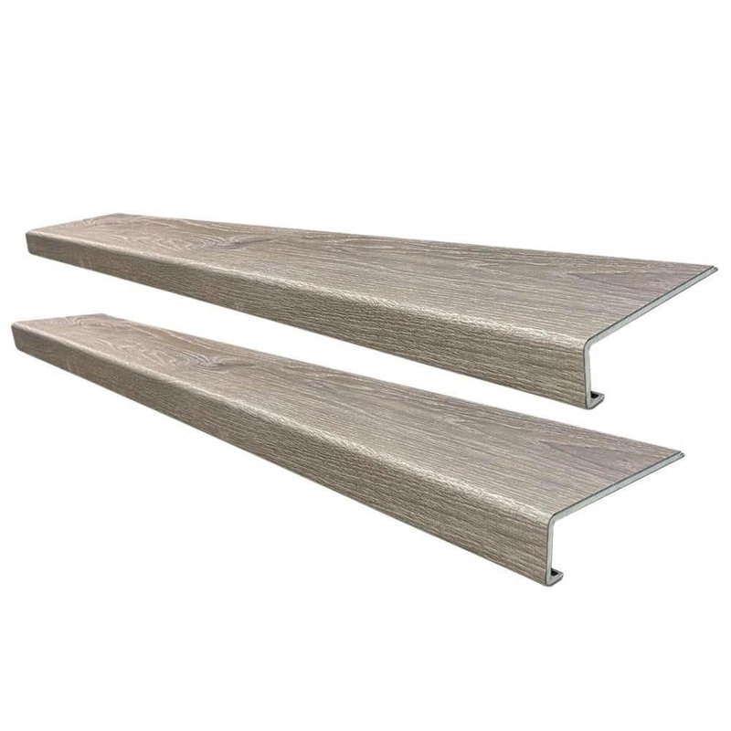 STEPSOLUTION Sterling Oak Stair Tread Molding Square Model – Exact Match for Life Proof Vinyl Floors, 2 Pieces Box, 46 in. Long 1006712135-SST