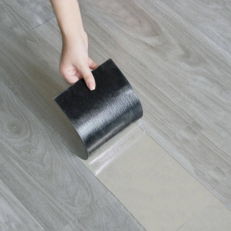 Wellco Light Gray 12 MIL 5.9 in. W x 35.9 in. L Water Protection Peel and Stick Vinyl Sheet Flooring (36-Pack) (54 Sq. Ft.) BJDB636KP36