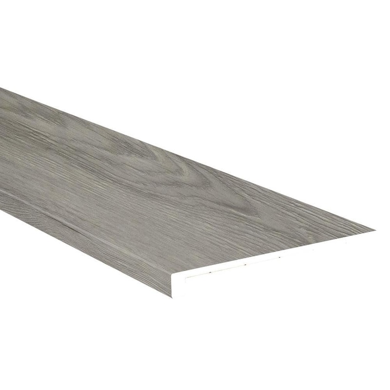 A&A Surfaces Moses Lake 5/4 in. T x 12 in. W x 47.25 in. L Luxury Vinyl Stair Tread Molding (2-pieces/case) VTTGRAYTO-ST-EC