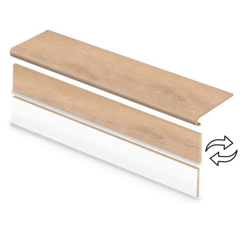 Cap A Tread 2 Pack-Dusk Cherry 47 in. L x 12.15 in. W x 1.69 in. T Vinyl Overlay Stair Tread and Reversible Riser 01D-C073920