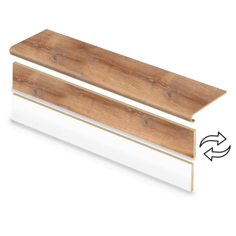 Cap A Tread 2 Pack-Fresh Oak 47 in. L x 12.15 in. W x 1.69 in. T Vinyl Overlay Stair Tread and Reversible Riser 01D-C073673