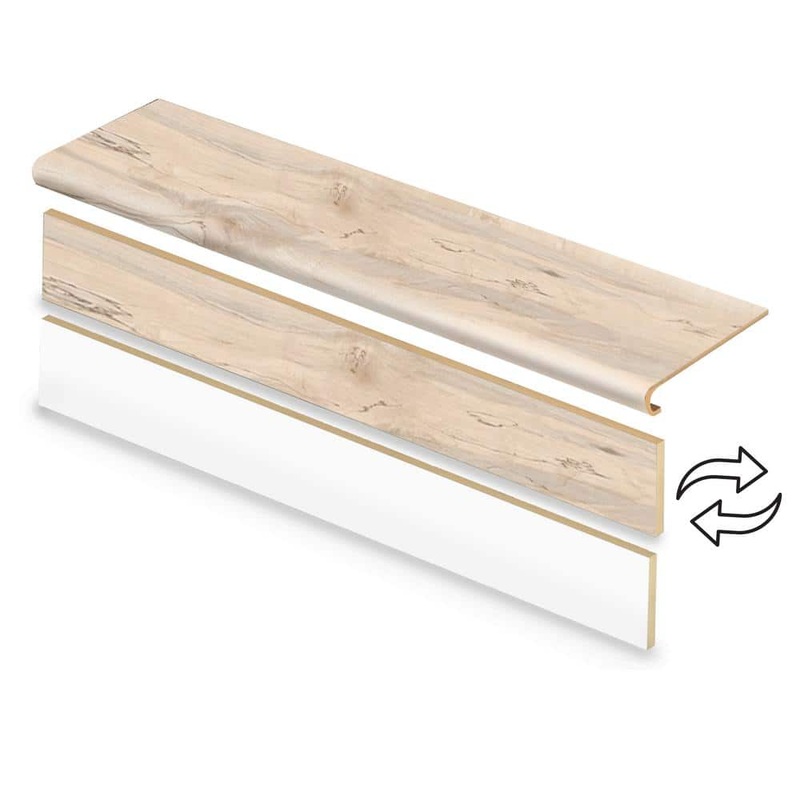 Cap A Tread 2 Pack-Navarra Maple 47 in. L x 12.15 in. W x 1.69 in. T Vinyl Overlay Stair Tread and Reversible Riser 01D-C078096