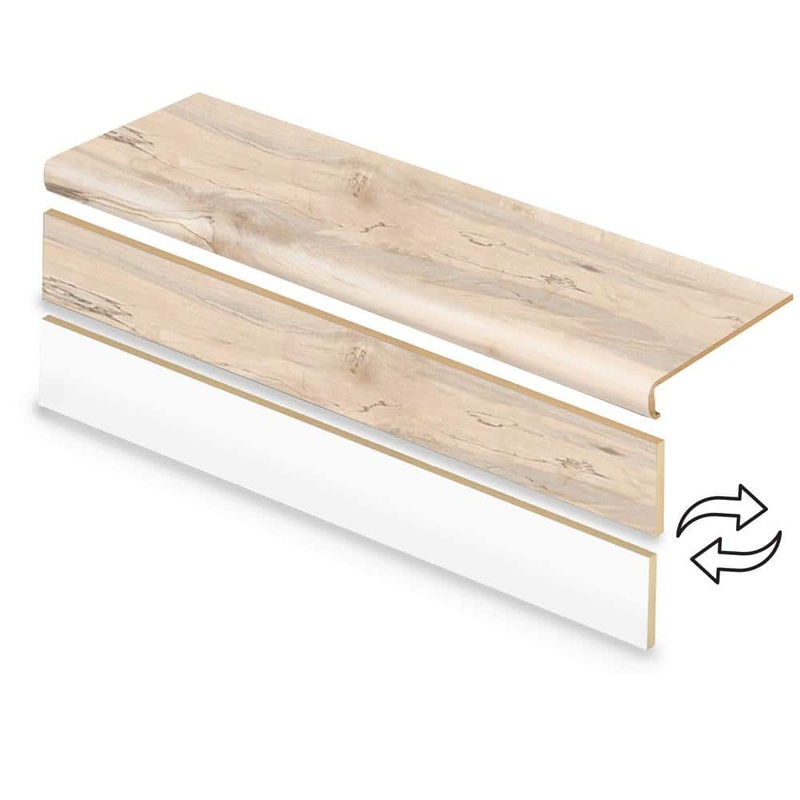 Cap A Tread 2 Pack-Navarra Maple 47 in. L x 12.15 in. W x 2.28 in. T Vinyl Overlay Stair Tread and Reversible Riser 01D-CA78096