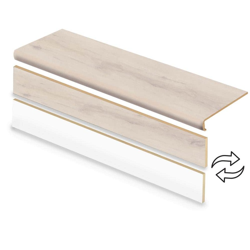 Cap A Tread 2 Pack-Spring Park Oak 47 in. L x 12.15 in. W x 2.28 in. T Vinyl Overlay Stair Tread and Reversible Riser 01D-CA77112