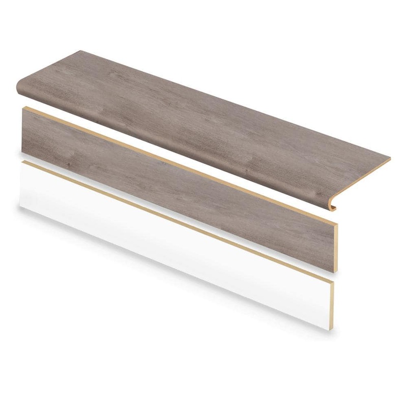 Cap A Tread Athabasca Glacier/Belle Mead Oak 47 in. L x 12.15 in. W x 42.92 mm T Vinyl Overlay Stair Tread and Reversible Riser Kit 01C077717